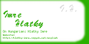 imre hlatky business card